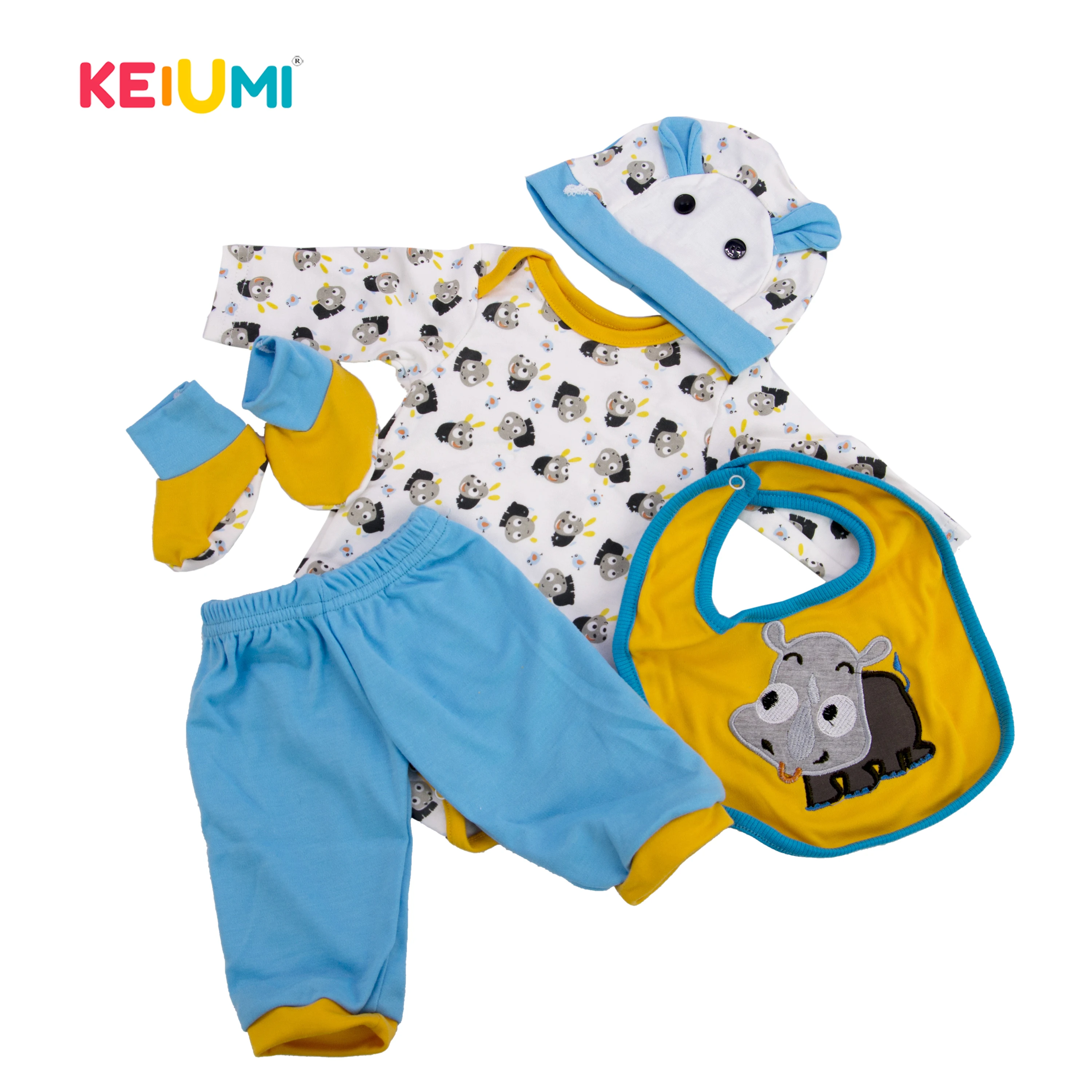 KEIUMI Reborn Baby Dolls Clothes Hat Pants Suit 22-23 inch Baby Doll For Boy Doll Clothes Sets Christmas Gifts