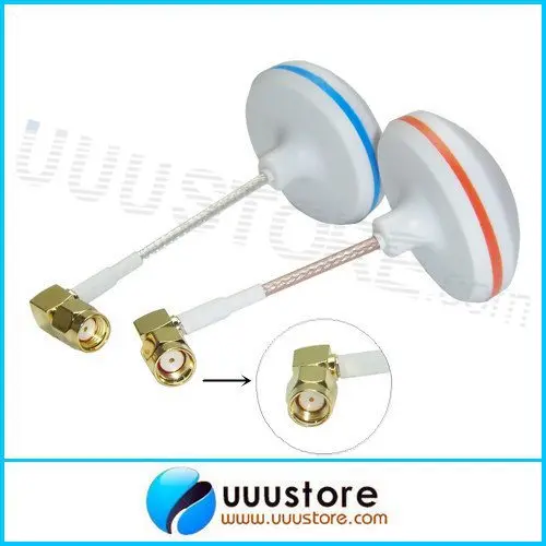 2pcs/lot L Shape Inner Hole Antenna boscam 5.8Ghz FPV High-gain Clover Mushrooms RP-SMA Male Antenna Set for RC FPV Aerial Photo