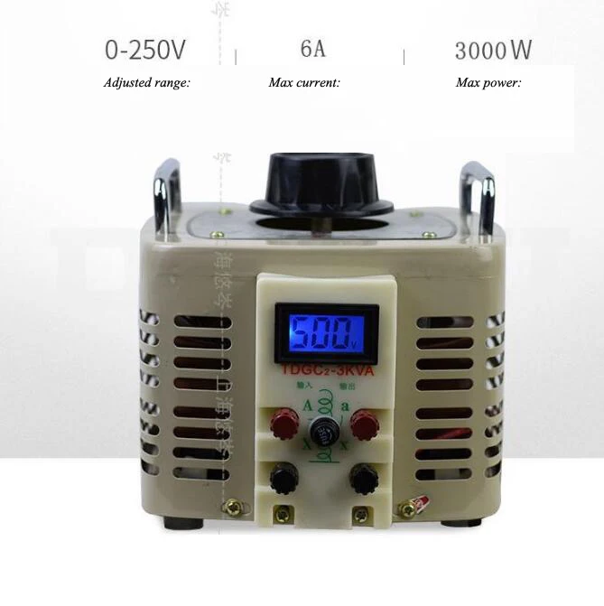 3000w Voltage Regulator 220v Single Phase Digital Display Auto-coupled Contact AC Adjustable Voltage Power Supply TDGC2