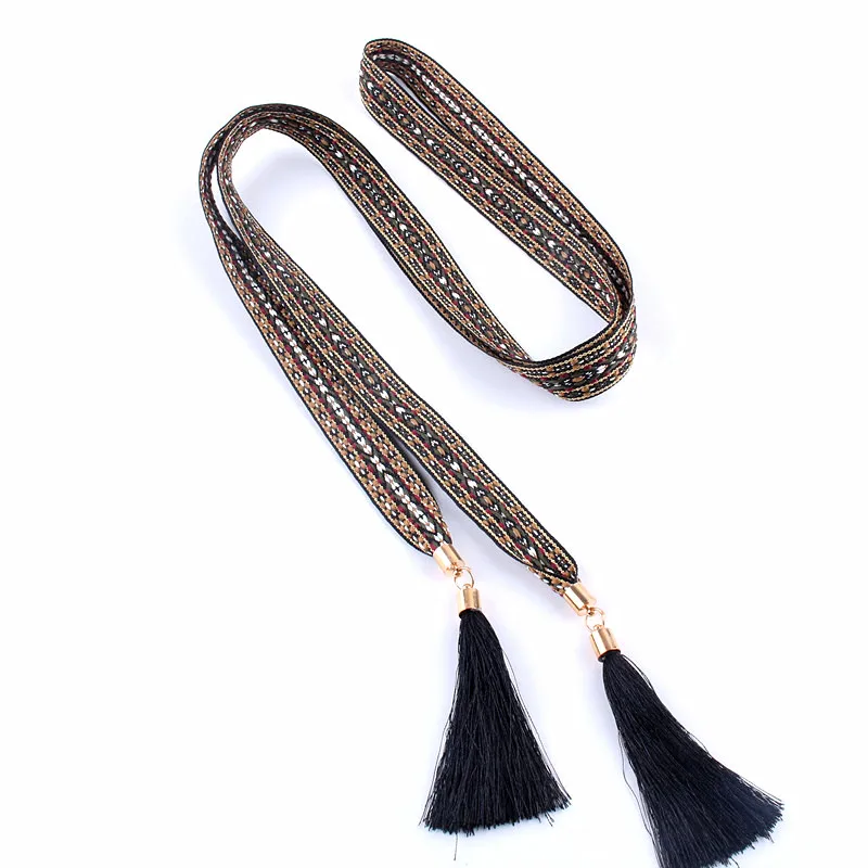 designer belts high qualityi National traits belt canvas straps waist tasstel rope straps retro female decorative dress fringed