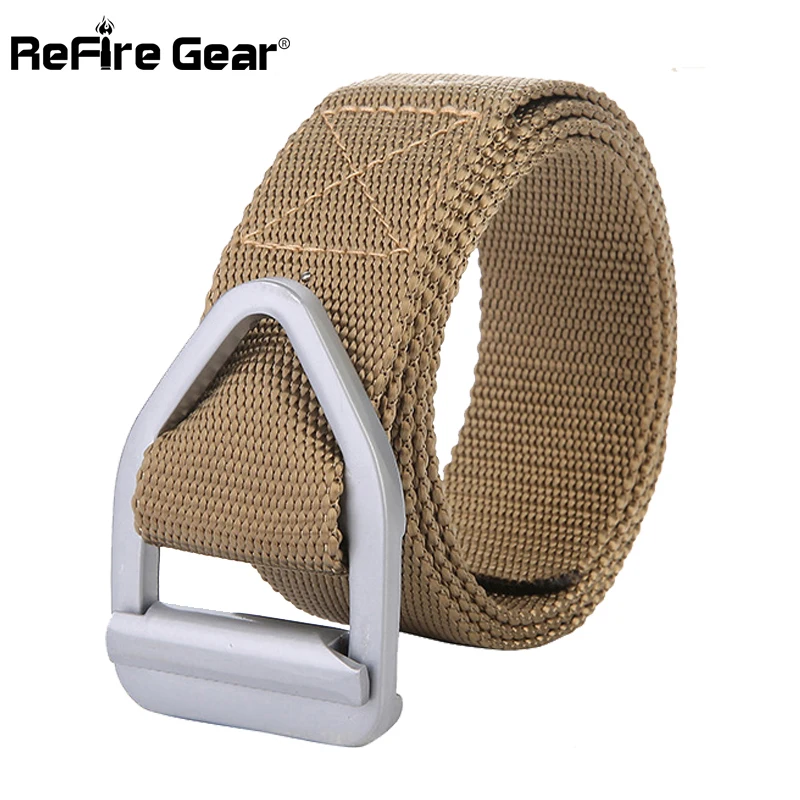 ReFire Gear US Army Tactical Belts Men SWAT Combat Heavy Duty Military Waist Belt Casual Triangle Metal Buckle 800D Nylon Belts