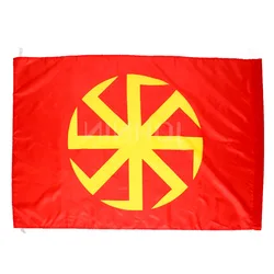 polyester hanging 90*135cm russian wheel Slavic Kolovrat Runes Eight Ray Flag