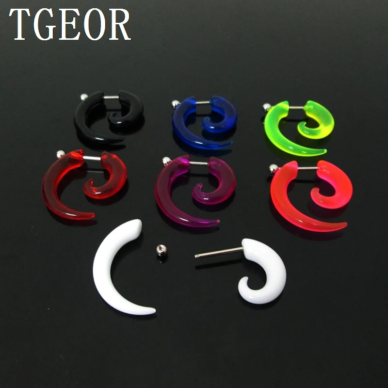 

2012 New Hot wholesale piercing body jewelry free shipping 100pcs Gauges clear color acrylic spiral fake taper