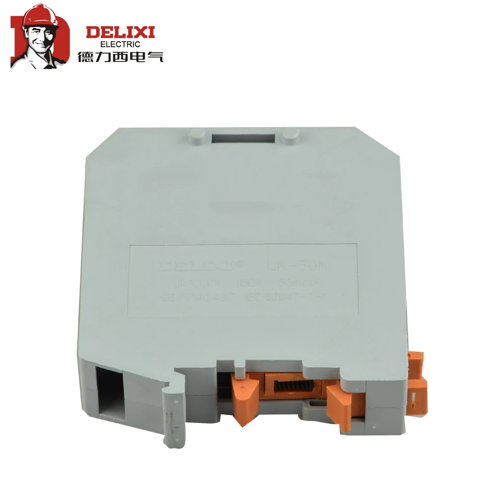 DELIXI UKH-50N 50mm2 Din Rail Electrical Conductor Terminal Block Connector UK-50N