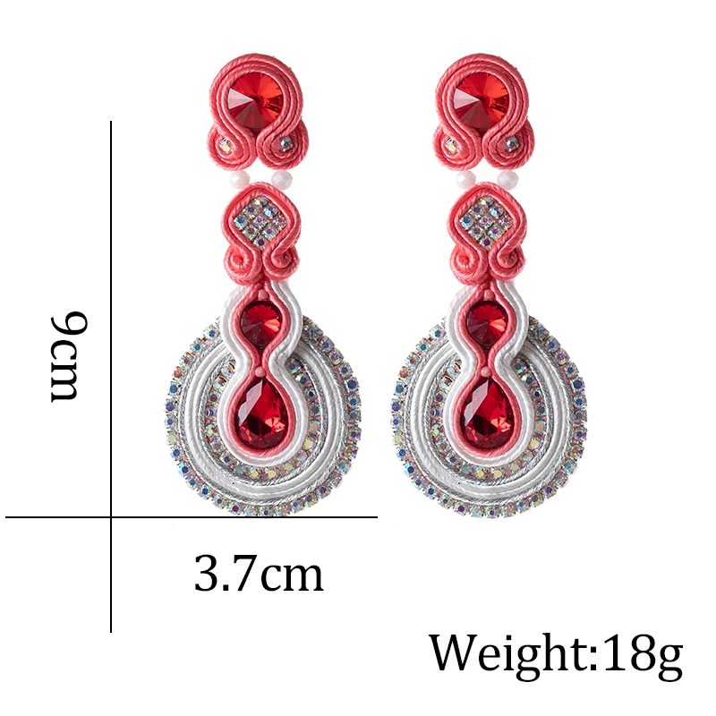 KPACTA  Fashion Drop Earrings Jewelry Female Soutache Handmade Weaving Ethnic Style Hanging Earring boucle d'oreille femme 2023