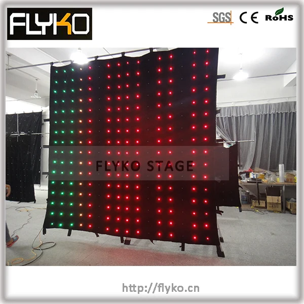 

Free shipping new products 3x3m P18 256pcs lamps led stage curtain