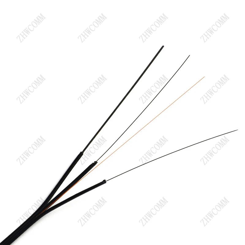 ZHWCOMM 1000m/roll 1 core 3 steel wire outdoor Fiber Optic Cable FTTH Singlemode Cable Patch Cord