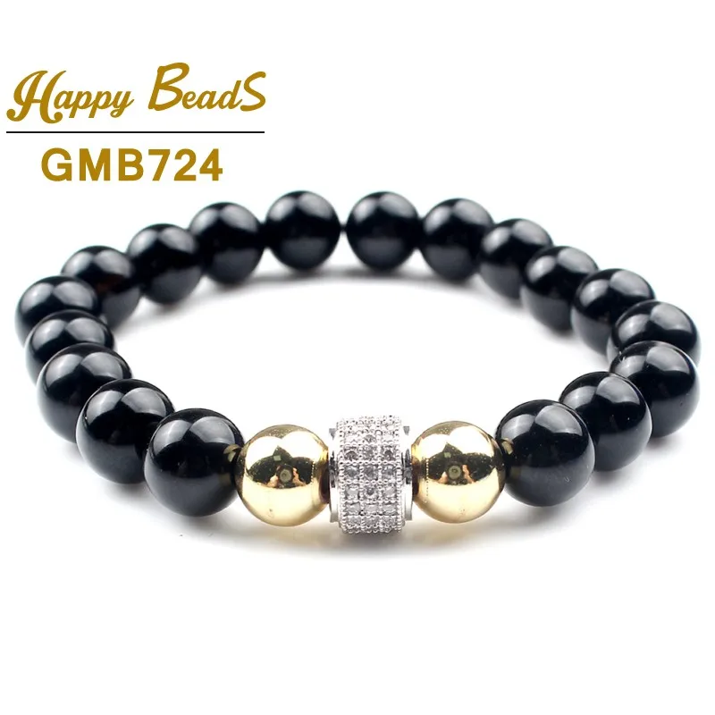 3pcs/lot Fashion Basic CZ Beads Metal Brass Micro Pave Crystal Zircon Round Tube Space Bead for Jewelry DIY Bracelet Making