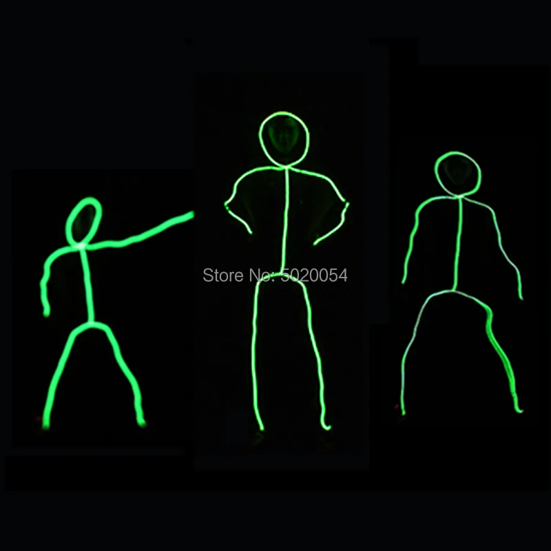 Traje de baile Popular EL Wire, ropa iluminada, traje de rendimiento, Matchstick, Led, espectáculo de escenario, decoración de disfraces para hombres