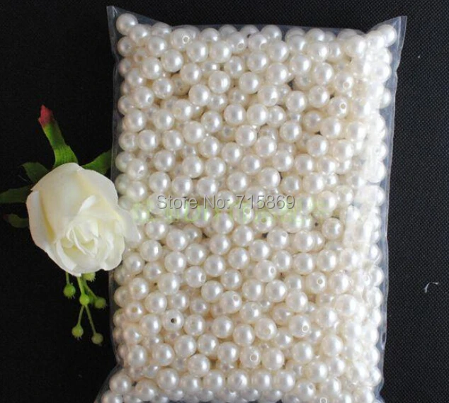 Free Shipping  600pcs 12mm Cream White Glass Pearls High Quality Glass Pearls Beads