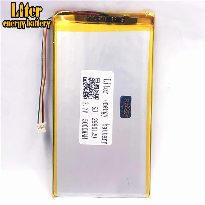 1.0MM 5pin connector PC 3.7 V 2990129 3090130 5000mah Tablet PC Rechargeable li-polymer battery