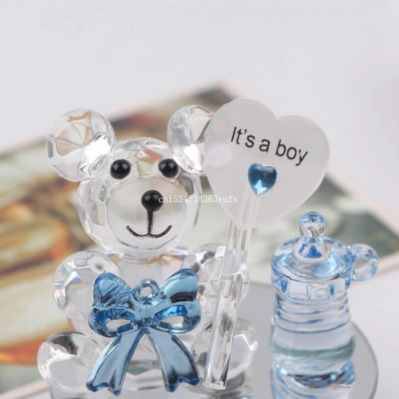 

10pcs Crystal Bear Nipple Baptism Baby Shower Souvenirs Party Christening Giveaway Gift and Gifts For Guests