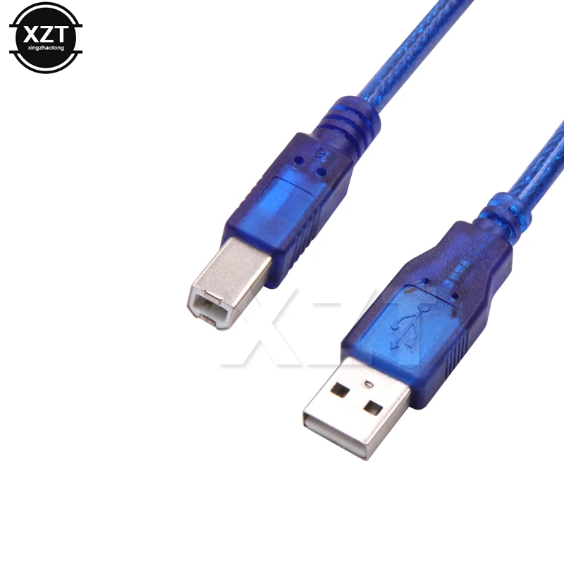 Cable de impresora USB 0,3 de alta velocidad, Cable de impresora tipo A macho A tipo B macho con filtro de doble blindaje transparente, 1,5 m, 1m,