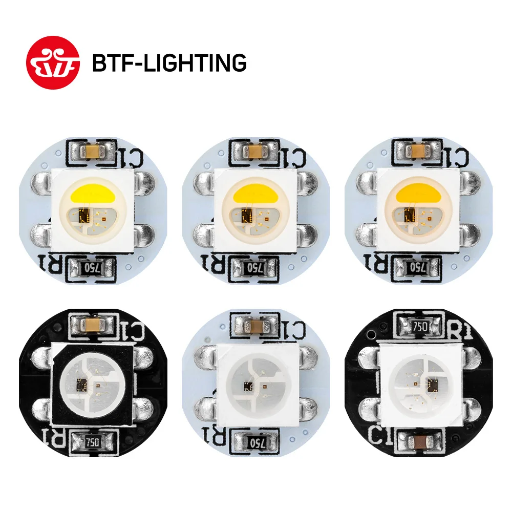 10 Pcs WS2812B LED Chip with Heatsink Board 10mm x 3mm WS2811 IC 5050 SMD RGB LED SK6812 RGBW RGBNW RGBWW Black White PCB DC5V