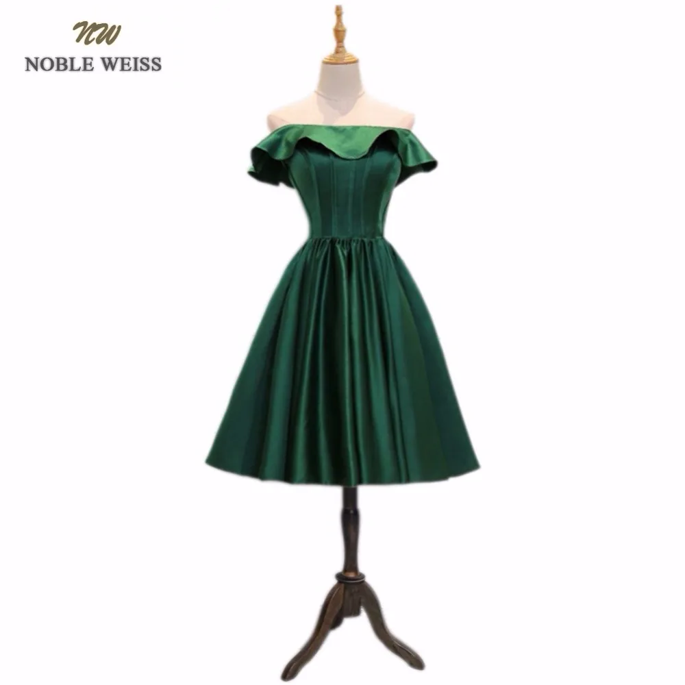 

NOBLE WEISS New Style fashion Knee-Length quality party dresses vestido de novia lace up boat neck a-line prom dress