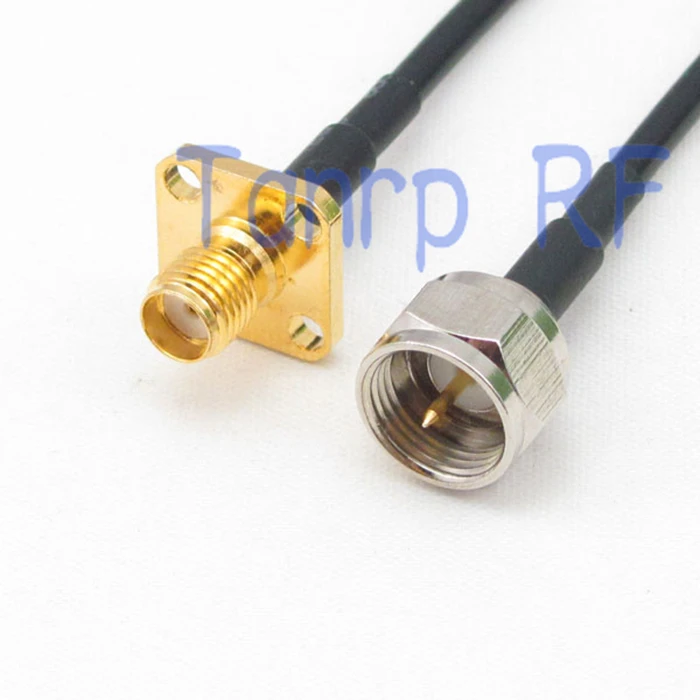 

10pcs 6in F male plug to SMA female with 4 hole panel RF connector adapter 15CM Pigtail coaxial jumper cable RG174 extension