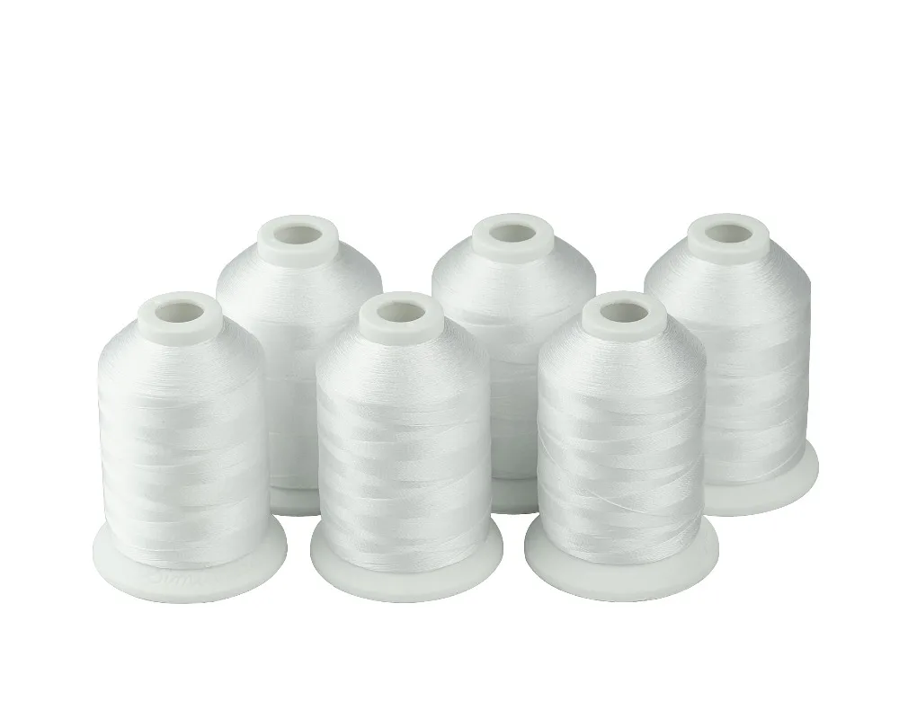 Simthread Polyester Embroidery Machine Thread Black And White Colors 1000 Meters Per Spool