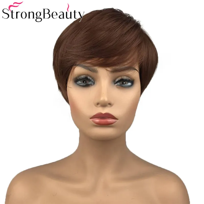 Strong Beauty Synthetic Short Women Wigs Straight Heat Resistant Capless Wig