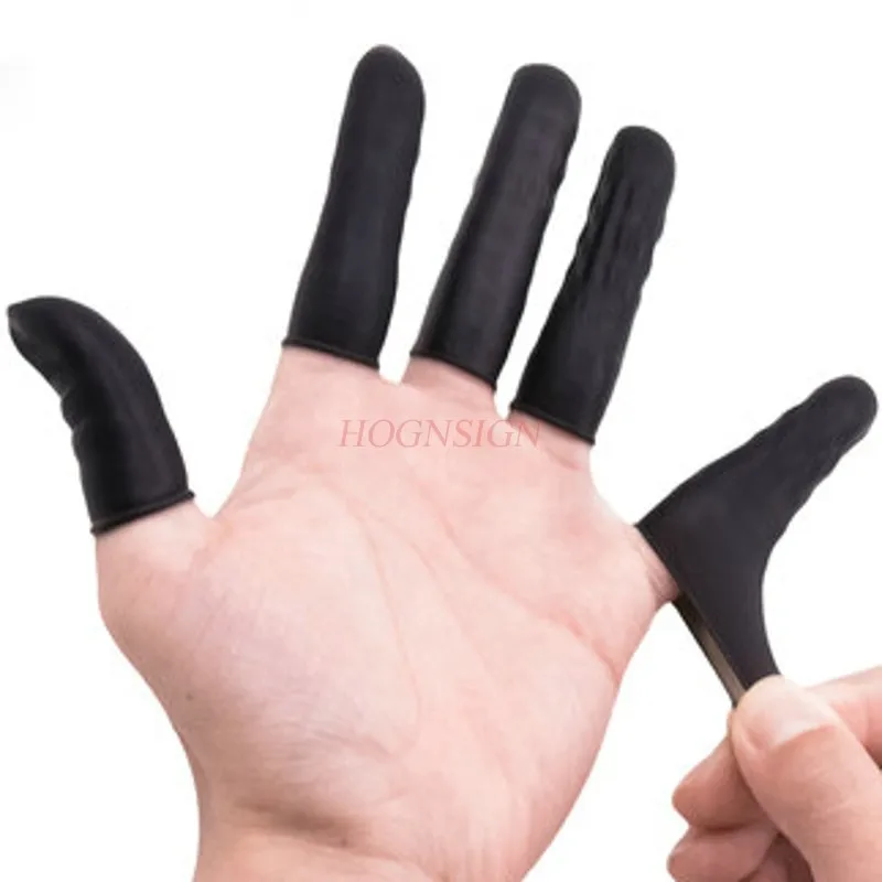 100pcs Black Non-slip Latex Finger Sets Disposable Rubber Wear-resistant Thickening Labor Insurance Industrial Protective Sale