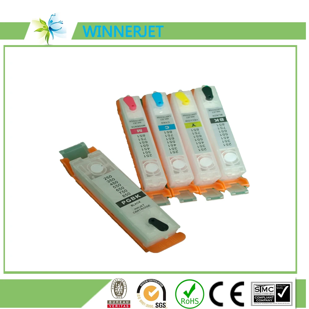 Winnerjet for Canon pgi-150 cli-151 pgi-250 cli-251 pgi-550 cli-551 pgi-650 cli-651 refill ink cartridge with ARC chips