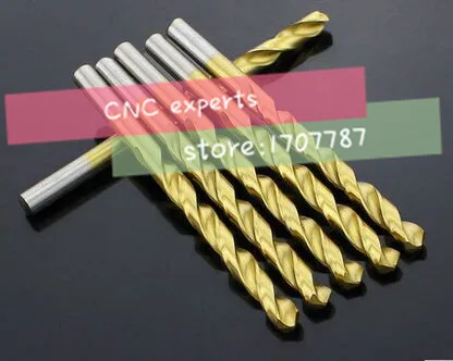 

10PCS 0.5mm-5.0mm High Speed Steel Titanium coated straight shank Twist Drill Bits for metal (1mm/1.5mm/2mm/2.5mm/3mm/4mm/5mm)