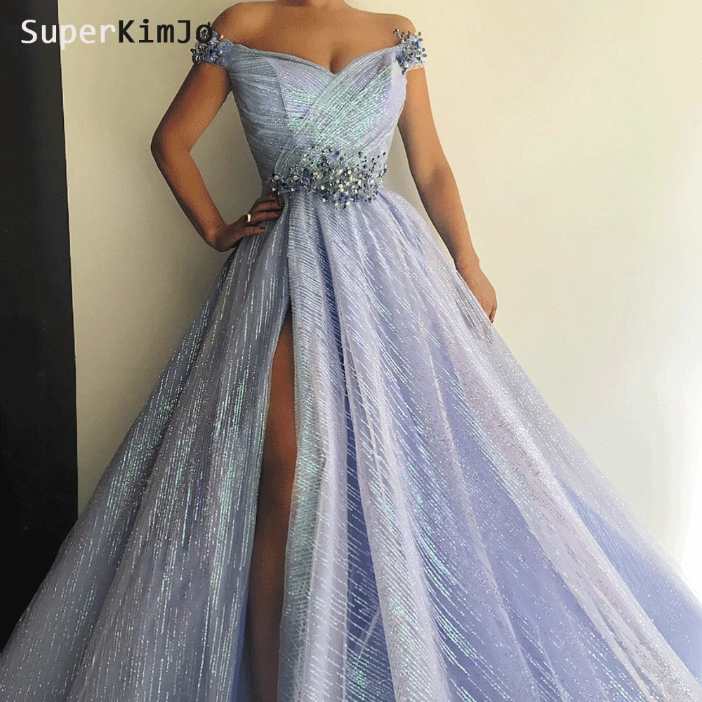 Superkimjo-vestido de baile com decote em v, 2020, com contas, ombro de fora, elegante, vestido de festa, vestido arábico