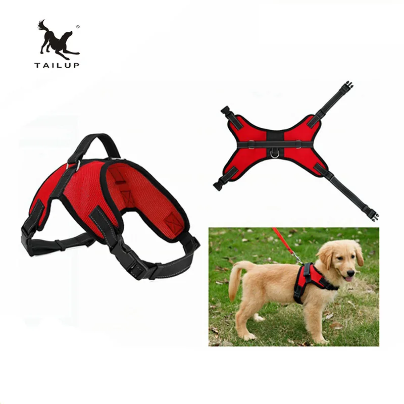 TAILUP 2018 New Breathable No Pull Mesh Dog Harness Adjustable Straps Around Neck Chest S-XL