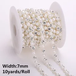 10yards/5yards ABS Pearl Crystal Rhinestone Chain Sewing Banding Trim Wedding party Supply 30 designs choose