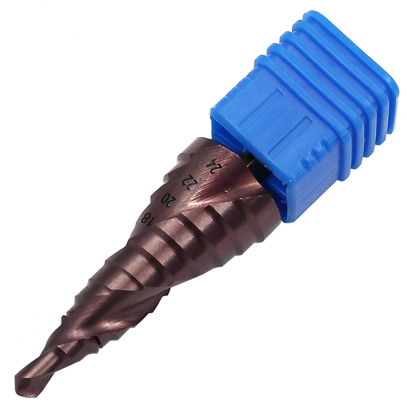 HSS Co M35 Spiral Grooved Center Drill Bit Pagoda Shape Hole Cutter 6-24mm Carbide Titanium Step Cone Drill Bit