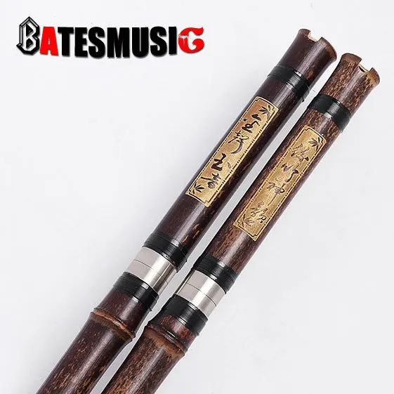 Black bamboo flute, copper-nickel alloy, three-hole flute, eight holes G, F key