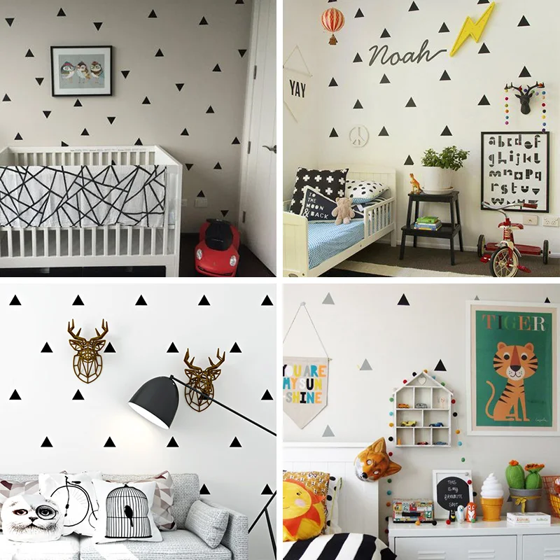 Baby Boy Room Little Triangles Wall Sticker For Kids Room Decorative Stickers Children Bedroom Nursery Wall Decal Stickers