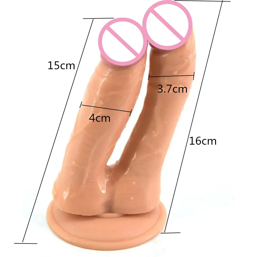 Double dildo strapon dildo strap on dildo with suction cup nude realistic dildo artificial penis sex toys for women lesbian