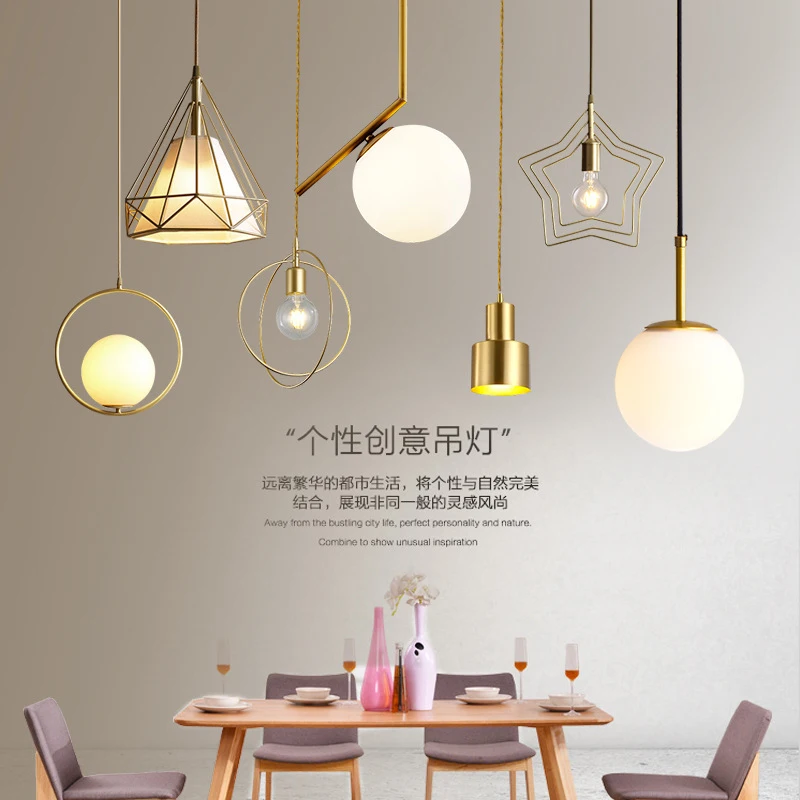 

Nordic Copper Single Head LED Pendant Light Pure Copper Lamp Body E27 Entrance / Aisle / Restaurant Living Room Lamp Decoration