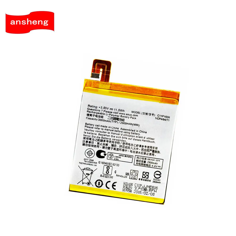 High Quality 2900mAh C11P1606 Battery For Asus Zenfone Laser 3 ZC551kl Z01BDA Cellphone