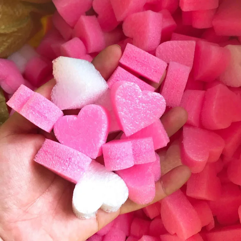 Fluffy Slime Filler Kids Sludge Release Toy Soft Clay Mud Pink Heart Love Beads Foam Strip Slime Accessories DIY Material