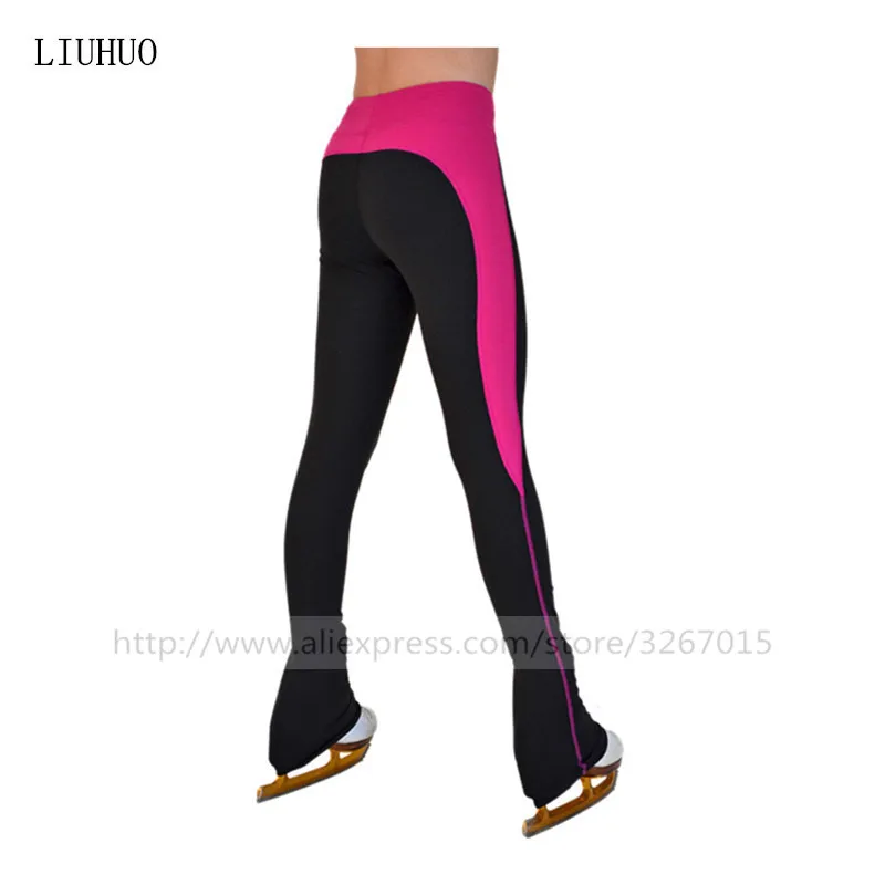 

LIUHUO Figure Skating Pants Women's Girls' Ice Tights Bottoms High Elasticity Practise Polychromatic Optional White Purple Kids