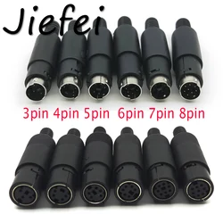 10pcs Mini DIN Male or Female Plug 3pin 4pin 5pin 6pin 7pin 8pin Inline Audio AV Connector DIY Parts for Chassis Cable Mount