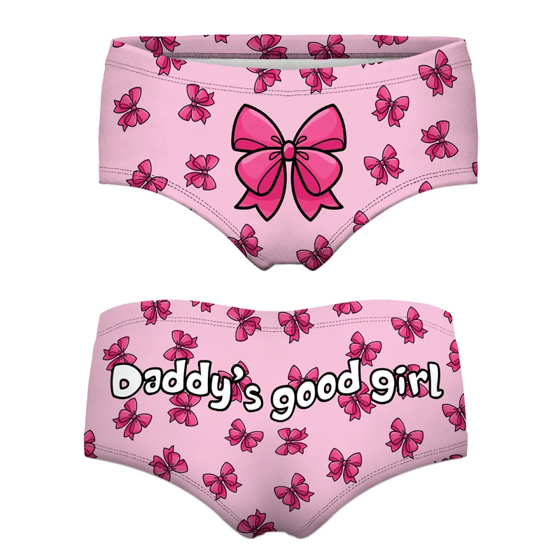 daddy good girl Sexy Panties 2016 hot sale 3D Printed womens underwear lingerie femme braguitas mujer