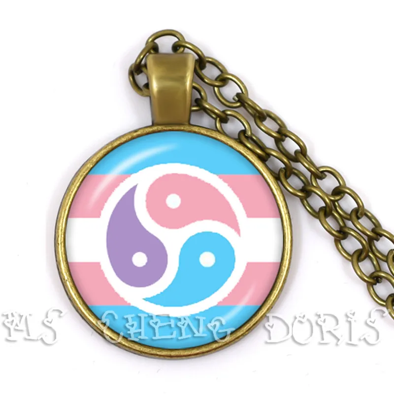 متعددة الطبقات الملونة المثليين المثليات LGBT قلادة القلائد قوس قزح العلم ثنائية فخر قلادة الزجاج والمجوهرات جديد وصول