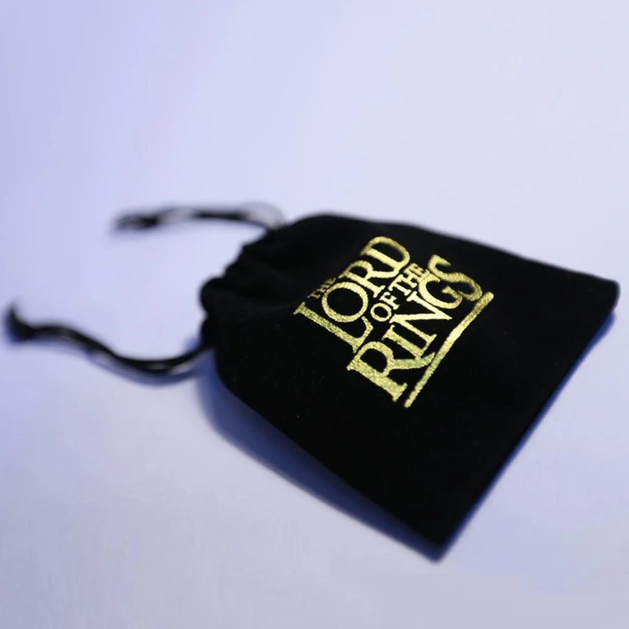 Bolsa de embalaje de joyería LOTR de alta calidad, bolsa de terciopelo para joyería