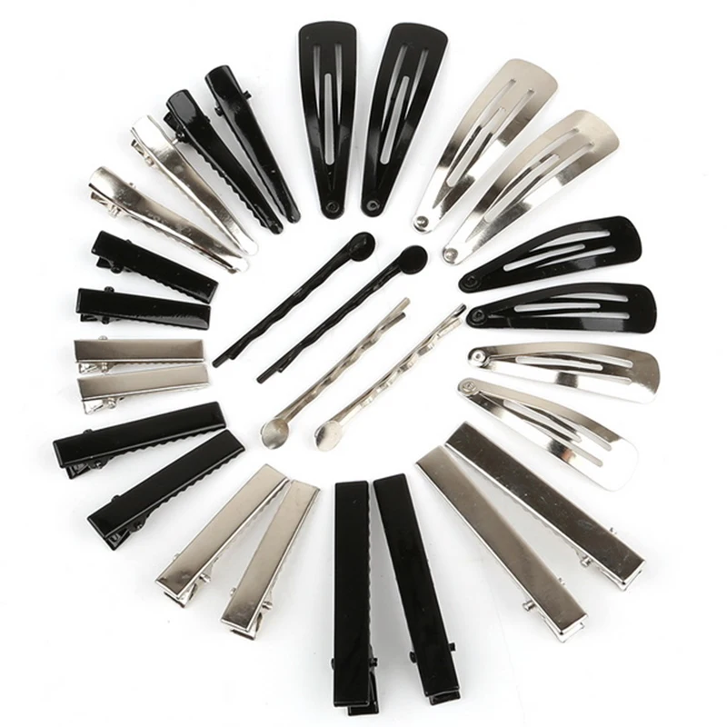 

1PCS Fashion DIY Hairpins Iron Silver Black Hair Accessory Korea Hairpins Flat Bottom Hair Clip