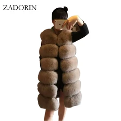 ZADORIN-Gilet Long en Fausse Fourrure de Renard pour Femme, Gilet en Fausse Fourrure, Gilet en Fourrure de Haute Qualité, Gilet en Fourrure Chaude, Gilet de Luxe pour Femme, Nouveau