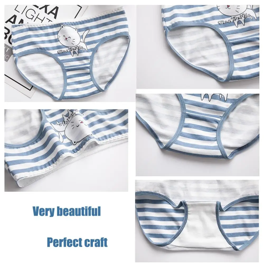 5Pcs/Lot New Panties Women Underwear Cotton Briefs Seamless Cueca Calcinhas Shorts Printing Underpants Girls Cute Panty Thong