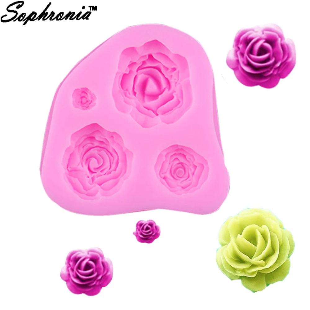 Sophronia M025 Rose 1pcs UV Resin Jewelry Liquid Silicone Mold 3D Resin Mold For DIY Making Jewelry Art Mould