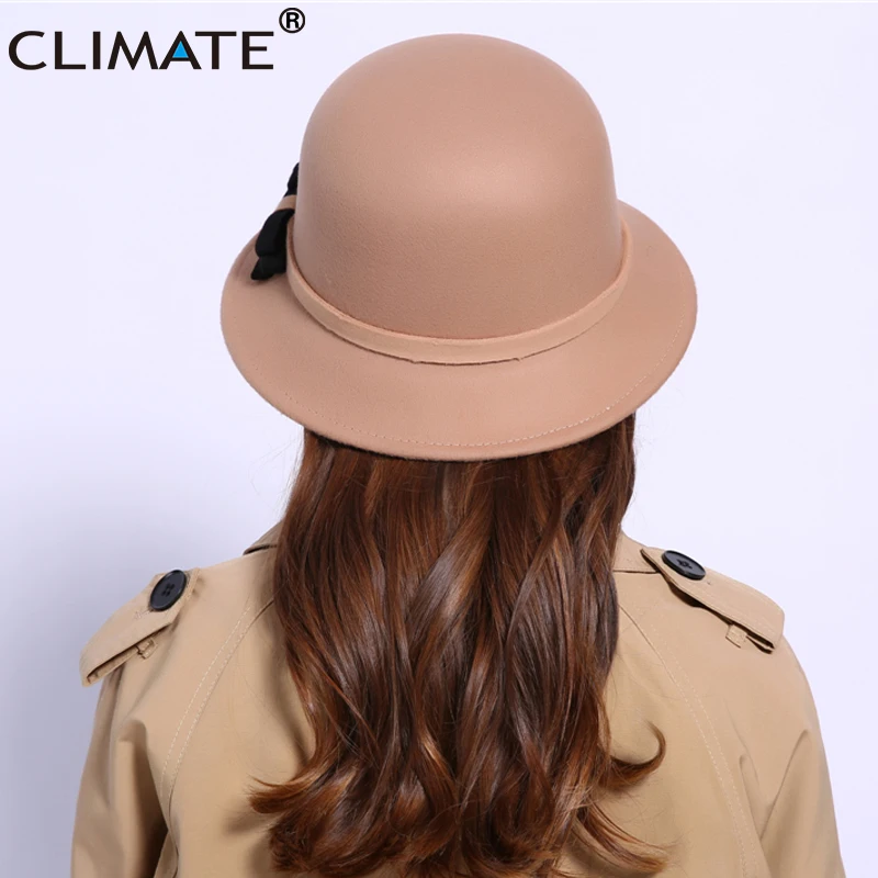 CLIMATE New Women Fedora Hats for Woman Spring Flower Girls Fedoras Cap Fashion Ladies Mom Hats Polyester Woolen Cap Hat