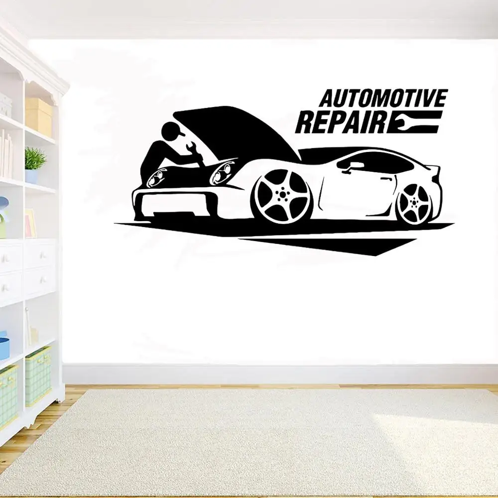 Car maintenance wall sticker Car Service removable vinyl Wall decal Garage Wall Decoration Automotive Repair Wall Decals G658
