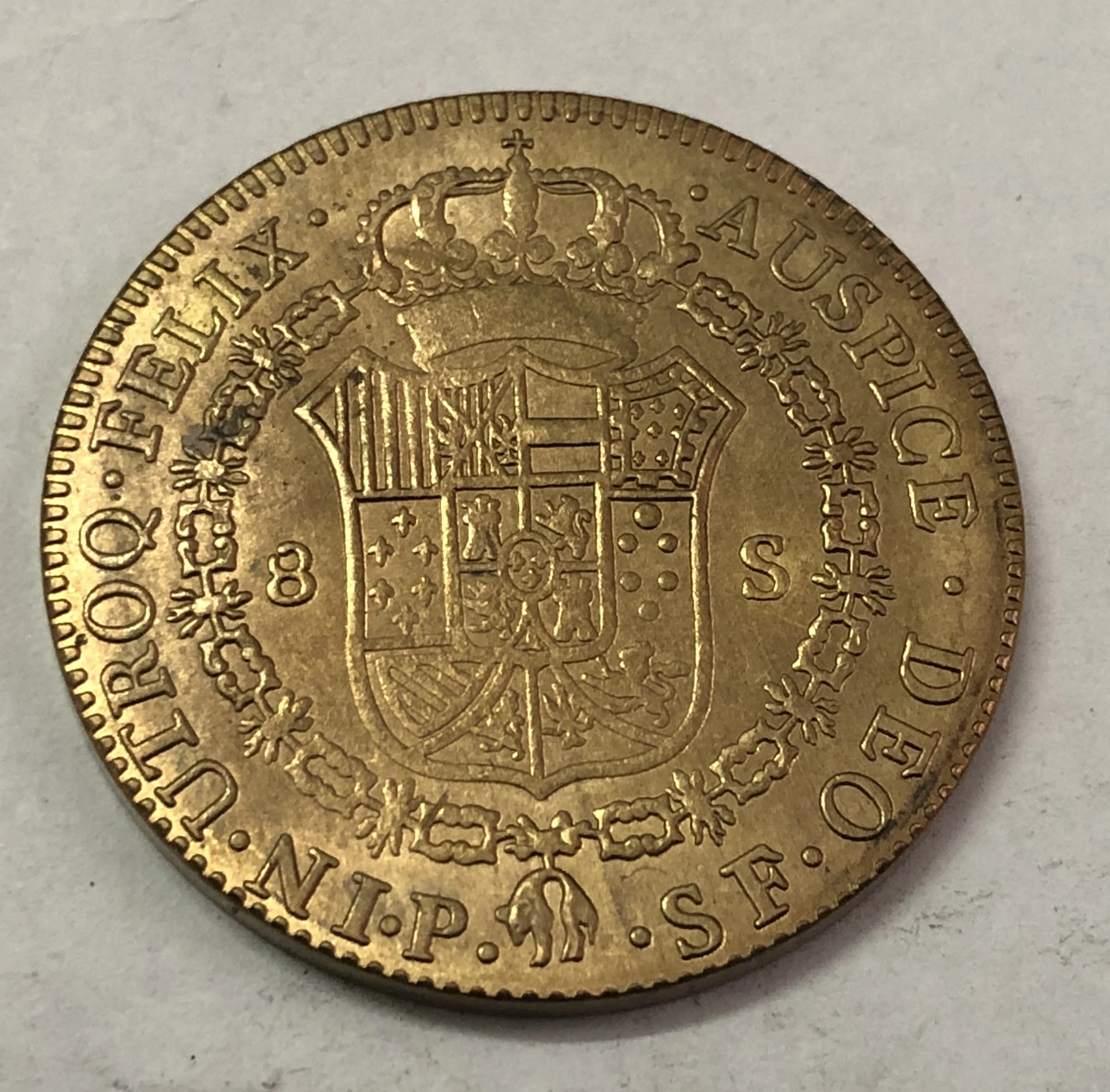 1789 Colombia 8 Escudos - Carlos III Gold Copy Coin