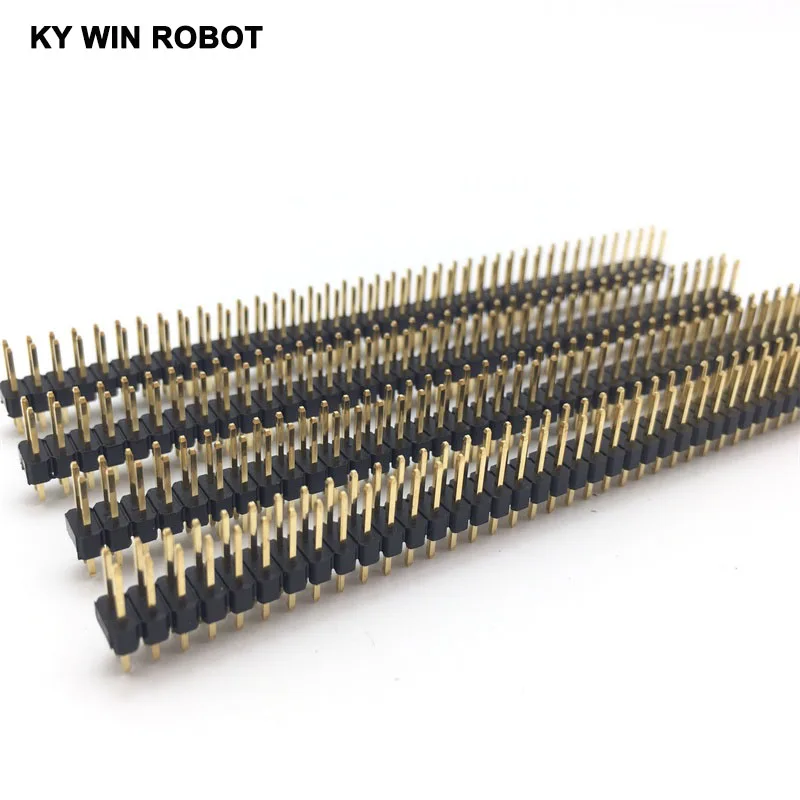 10 PCS 2.54mm 2 x 40 Pin gold plated Male Double Row Pin Header Strip Connector 80 Pin