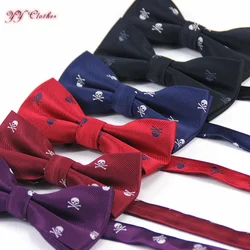 2016 Brand NEW Men's Skull Skeleton Woven polyester Pattern Neck ties for men Bow Tie Men neckties bowtie gravatas butterfly