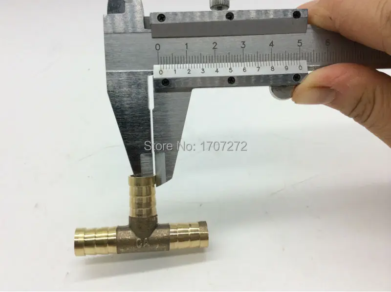 Conector de tubería de cobre de 3 vías, conector rápido tipo T, Junta pagoda de 6mm, 8mm, 10mm y 12mm, envío gratis (3 unids/lote)